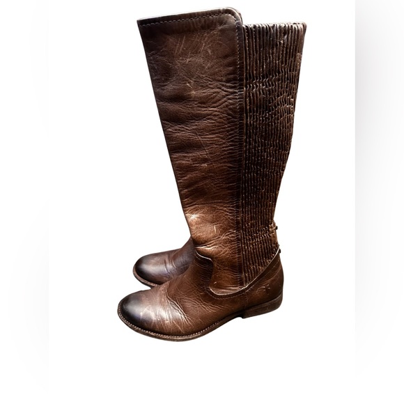 Frye Melissa Scrunch Brown Leather Riding Boots Women’s size 5.5 - Picture 2 of 10